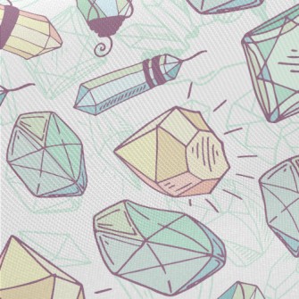 Hand Drawn Diamonds Midweight Cotton Poplin