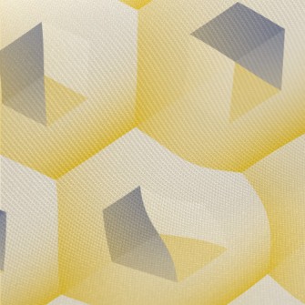 Yellow Three-dimensional Hexag Midweight Cotton Poplin