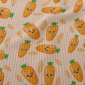 Happy Expression Carrot Birdseye Piqué