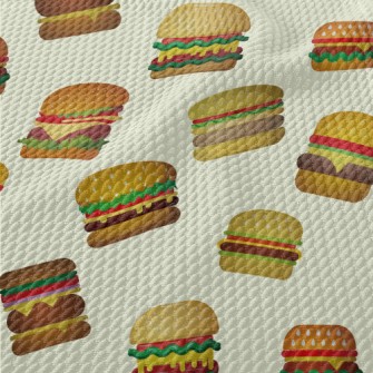 Cartoon Various Burgers Birdseye Piqué