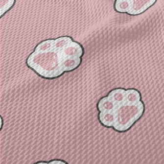 Japanese Cute Cat Paw Birdseye Piqué