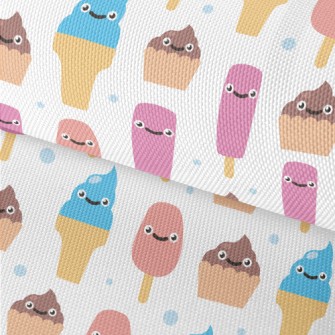 Cartoon Smiling Ice Cream Waterproof Oxford