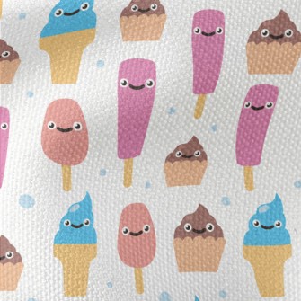 Cartoon Smiling Ice Cream Waterproof Canvas