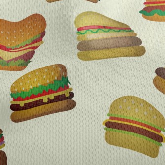 Cartoon Various Burgers Athletic Mesh Flat Back
