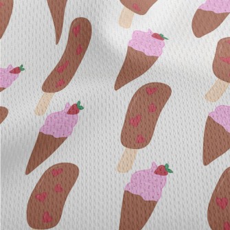 Chocolate Strawberry Ice Cream Athletic Mesh Flat Back