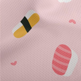 Cute Sushi And Fish Plate Athletic Mesh Flat Back