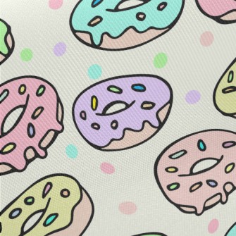 Colorful Cartoon Donuts Twill