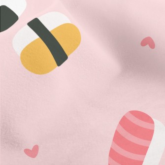 Cute Sushi And Fish Plate Micro Fleece