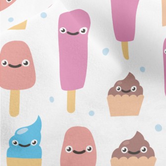 Cartoon Smiling Ice Cream Micro Fleece