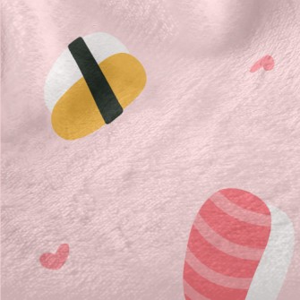 Cute Sushi And Fish Plate Minky