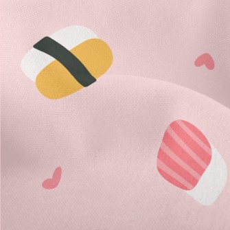 Cute Sushi And Fish Plate Lightweight Performance Linen