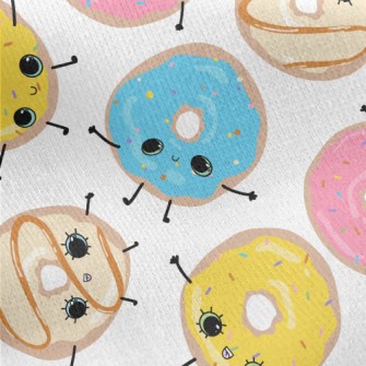 Funny Smiley Donut Jersey Backed Fleece