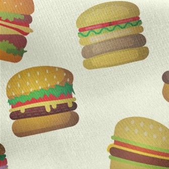 Cartoon Various Burgers Jersey Backed Fleece