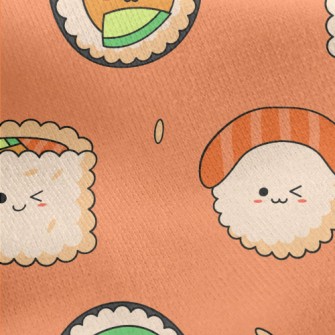 Japanese Cute Sushi Rolls Jersey Backed Fleece