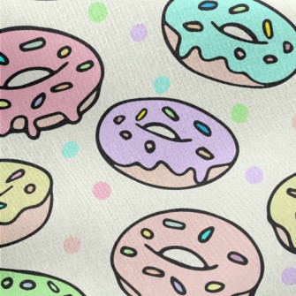 Colorful Cartoon Donuts Jersey Backed Fleece