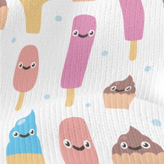 Cartoon Smiling Ice Cream Stretch Jersey