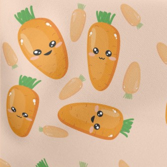 Happy Expression Carrot Lightweight Cotton Poplin
