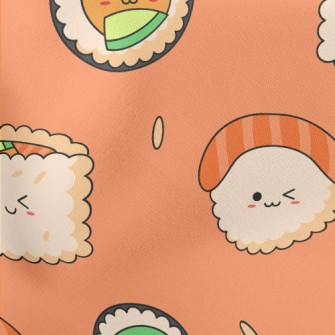 Japanese Cute Sushi Rolls Lightweight Cotton Poplin