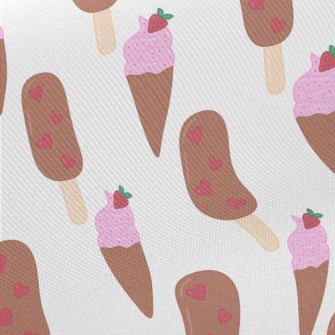Chocolate Strawberry Ice Cream Midweight Cotton Poplin