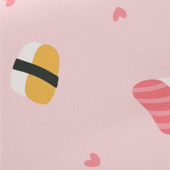 Cute Sushi And Fish Plate Midweight Cotton Poplin