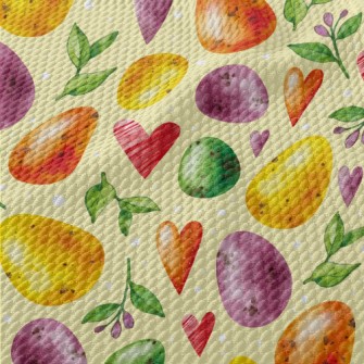 Watercolor Easter Eggs Birdseye Piqué