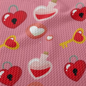 Love Key And Lock Birdseye Piqué