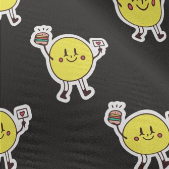 Smiling Face Holding Burger Chiffon