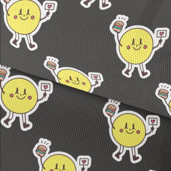 Smiling Face Holding Burger Waterproof Oxford
