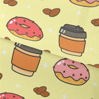 Pink Donut And Coffee Waterproof Oxford
