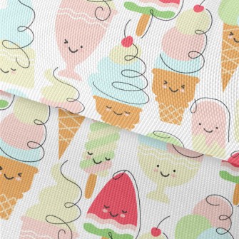 Smiley Face Ice Cream Waterproof Oxford
