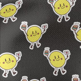 Smiling Face Holding Burger Waterproof Canvas