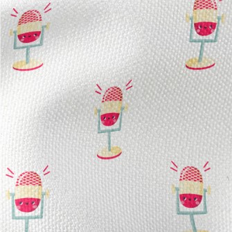 Pink Cartoon Microphone Waterproof Canvas