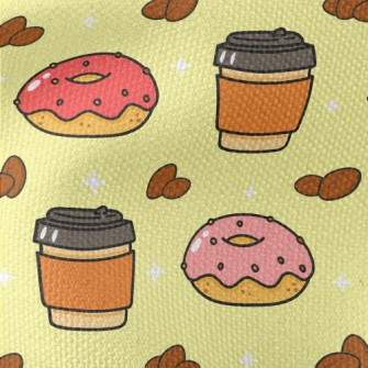 Pink Donut And Coffee Waterproof Canvas
