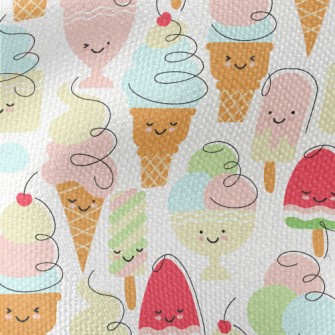 Smiley Face Ice Cream Waterproof Canvas