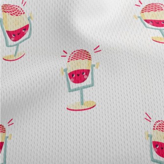 Pink Cartoon Microphone Athletic Mesh Flat Back
