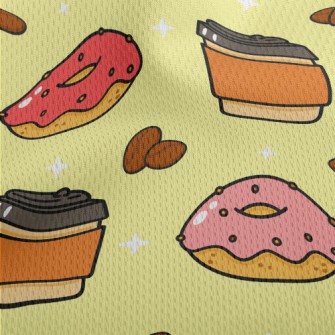 Pink Donut And Coffee Athletic Mesh Flat Back