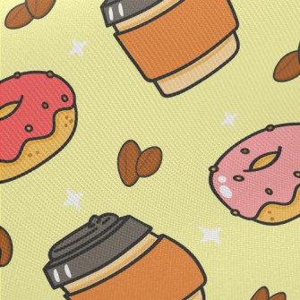 Pink Donut And Coffee Twill