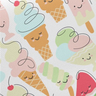 Smiley Face Ice Cream Twill