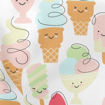 Smiley Face Ice Cream Stretch Ponte