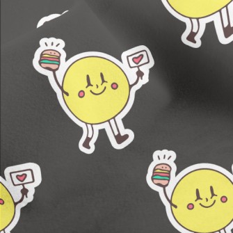 Smiling Face Holding Burger Micro Fleece
