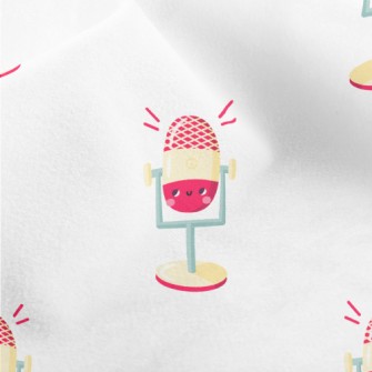 Pink Cartoon Microphone Micro Fleece