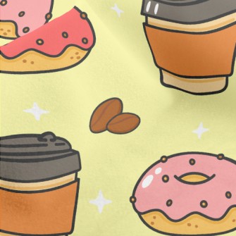 Pink Donut And Coffee Micro Fleece