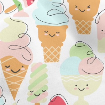 Smiley Face Ice Cream Micro Fleece