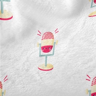 Pink Cartoon Microphone Minky