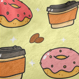 Pink Donut And Coffee Minky