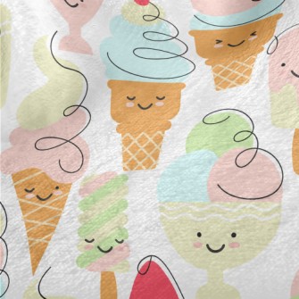 Smiley Face Ice Cream Minky