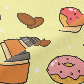 Pink Donut And Coffee Piqué