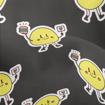 Smiling Face Holding Burger Lightweight Performance Linen