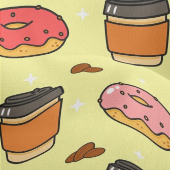 Pink Donut And Coffee Lightweight Performance Linen