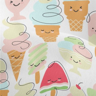 Smiley Face Ice Cream Lightweight Performance Linen